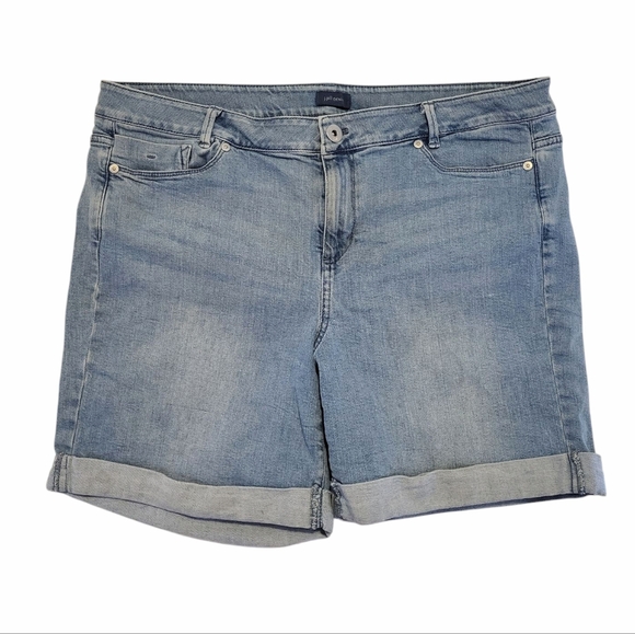 J. Jill Pants - J Jill Denim Stretch Bermuda Cuffed Blue Jean Shorts‎ Womens 14